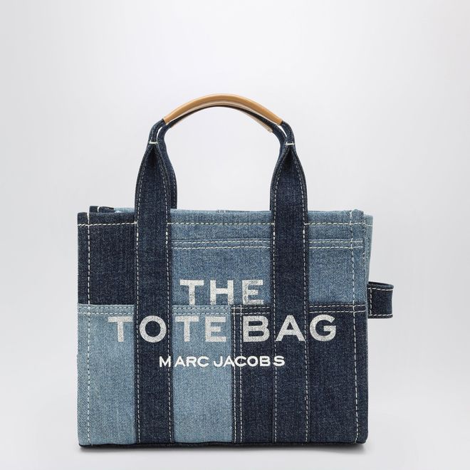 Small tote bag in patchwork denim