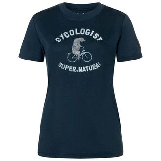super.natural Cycologist Bio Jersey Tee Merinoshirt f&uuml;r Damen | blau/ mountain trail