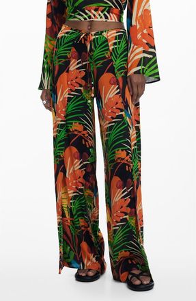 Desigual Wide Leg Cover-Up Pants in Black at Nordstrom, Size X-Large