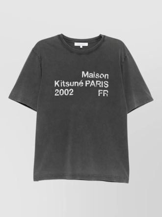 Maison Kitsun&eacute; graphic nylon silk t-shirt round neck