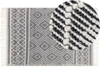 Beliani Rug SAVUCA Black 160 x 230 cm Wool