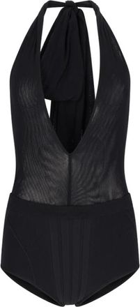 The Attico Dames, Tops, Zwart, Maat: 2XS Tulle