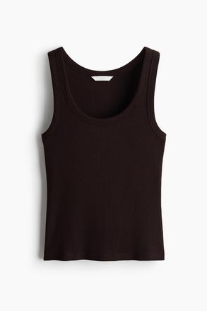 H&M Geripptes Tanktop - Brown