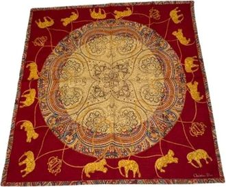 Dior Pre-owned Scarves, female, Red, Size: ONE SIZE Pre-owned Silk Scarf