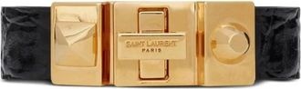 Saint Laurent Leather Bracelet - female - Saint Laurent - Bracelets - Black - S - Accessories