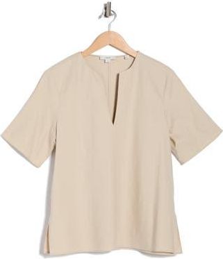 Vince Easy Split Neck Top in Cobblestone at Nordstrom Rack, Size X-Large