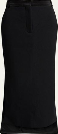 Lanvin Tailored Wool High-Low Skirt