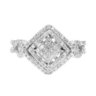 House of Brilliance 14KT White Gold Diamond Composite Ring at Nordstrom, Size 7
