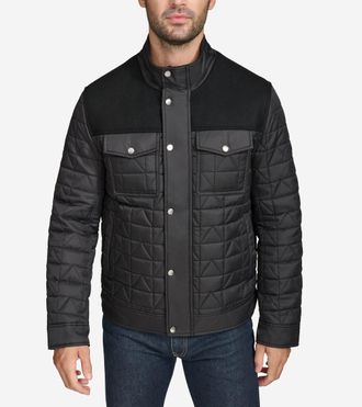 Cole Haan Mens Triangle Quilted Vest - Black Size Medium