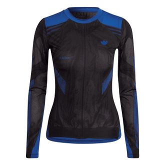 adidas Originals Womens Regular Fit Crew Neck Long Sleeve T-Shirt in Power Blue - Size 6 UK