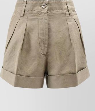 Aspesi linen cotton tailored shorts belt loops