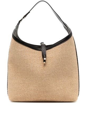Chloé Marcie raffia tote bag - women - Cotton/Polyamide/CALFSKIN/Linen/Flax - One Size - Brown