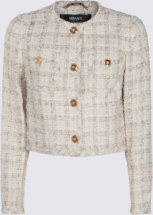 Versace Jackets Biscuit/White-Donna