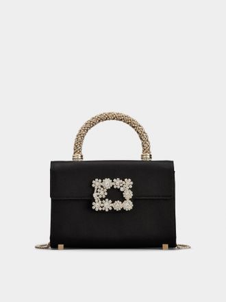 Roger Vivier Jewel Efflorescence Mini Bag in satin