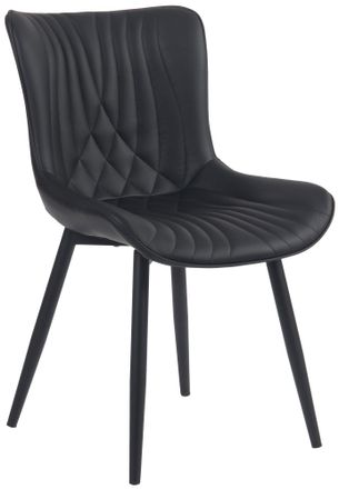 Clp Silla De Comedor Brady Negro Simil Cuero