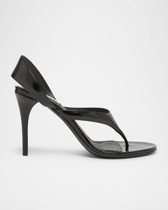 Alaia Leather Thong Slingback Sandals
