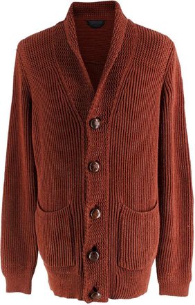 Burberry Brick Red Thick Knitted Cardigan Size M