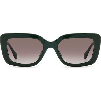 Fossil 52mm Gradient Rectangular Sunglasses in Green/Brown Sf at Nordstrom