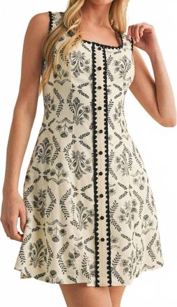 Merci Missy Flared Mini Dress In Cream