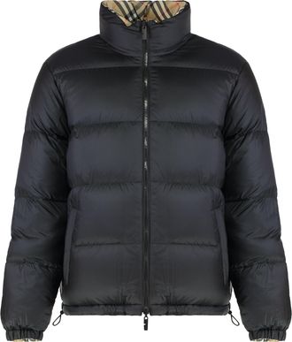 Burberry Mens Reversible Snowdon Check Down Jacket Beige Duck Padded &