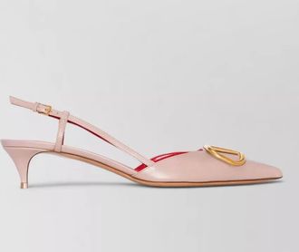 Valentino slingback pumps pointed toe kitten heel