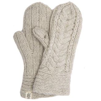 Nirvanna Designs Hand Knit Soho Mittens in Linen at Nordstrom