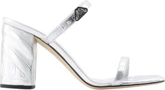 Alexander McQueen Leather sandals - Dames - Muiltjes - Grijs - 36 1/2 EU - Leer - Schoenen