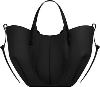 Generic Genuine Leather Womens Tote Bag - Large Capacity Barrel-shaped Commuter Shoulder Bag (Black small [marked])