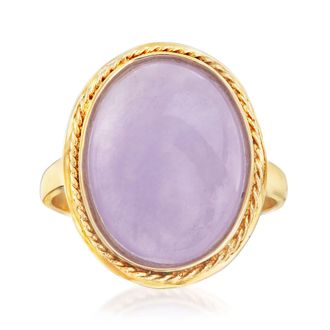 Ross-Simons Lavender Jade Ring in 14kt Yellow Gold