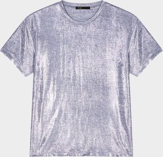 Maje Metallic Crewneck T-Shirt