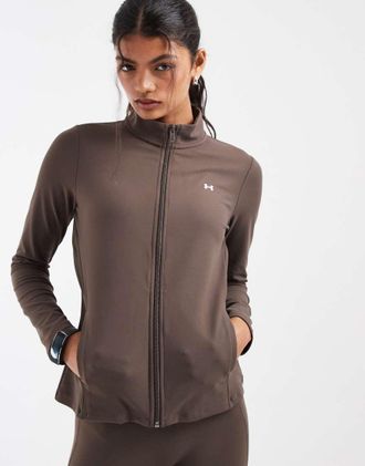 Under Armour top da allenamento Motion con zip intera marrone