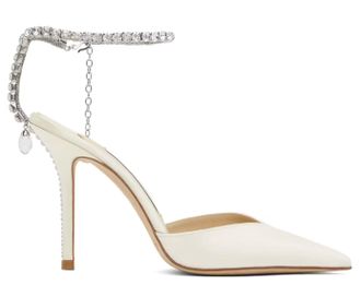 Jimmy Choo London Saeda 100mm Crystal Anklet Pumps Size 37