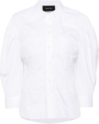 Simone Rocha corset seam shirt - women - Cotton - 10 - White