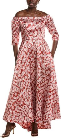 Rene Ruiz Off-Shoulder High-Low Hem Floral A-Line Dress