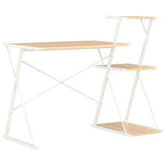 vidaXL Scrivania Con Ripiano Bianca E Rovere 116x50x93 Cm - Vidaxl