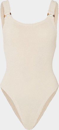 Hunza G Domino Swim Metallic Crinkle