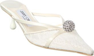 Jimmy Choo London Sana 50 Lace & Satin Mule