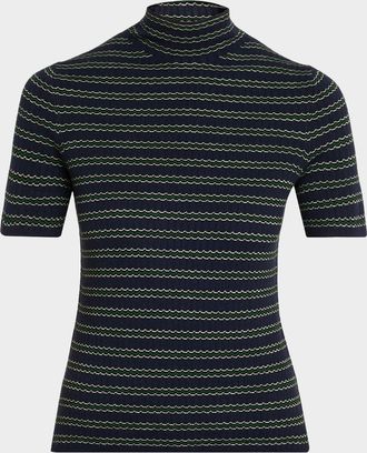 Theory Leenda Stripe Turtleneck Tee