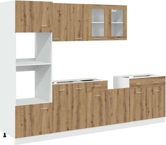 vidaXL Vidaxl - Set di Mobili da Cucina 7 pz Rovere Artigianale Truciolato