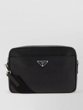 Prada leather clutch rectangular shape wrist strap