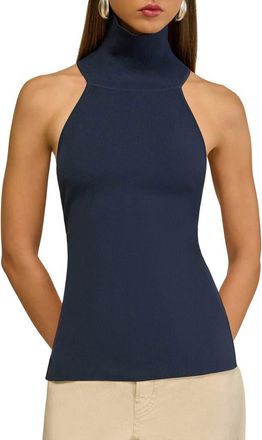 Cult Gaia Wake Sleeveless Turtleneck Sweater in Deep Lake at Nordstrom, Size Small