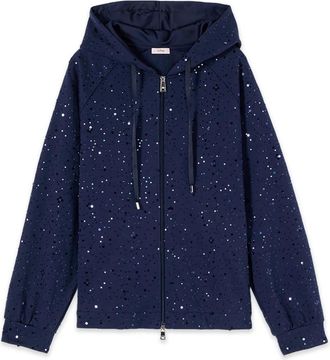 Oltre Felpa con zip- cappuccio e paillettes - - Sweatshirts & Hoodies - Donna - Blu - L