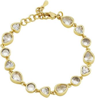Savvy Cie Jewels Gold Plated Cz Tennis Bracelet
