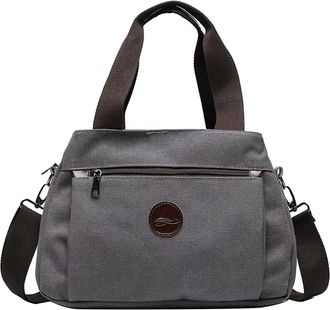 Generic Trendy Canvas Crossbody Bags for Women Work Shoulder Tote Purses Multi-pocket Handbags with Zipper Closure