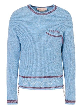 Marni logo pocket sweater - Blue