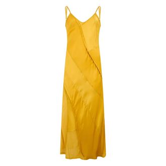 Diesel Vestido con paneles en mezcla de seda - Dresses - Mujer - Amarillo - M