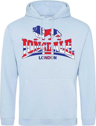 Lonsdale Hoodie voor heren met Union Jack-logo (Licht Blauw)