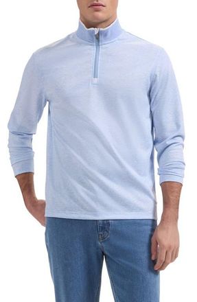Bugatchi Soft Touch Quarter Zip Pullover in Air Blue at Nordstrom, Size Xx-Large
