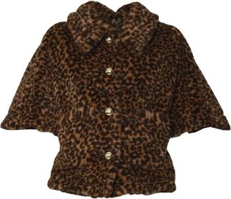 Max Mara Faux Fur & Shearling Jackets, female, Brown, Size: M Brushed Camel Hair Oversized Jacket