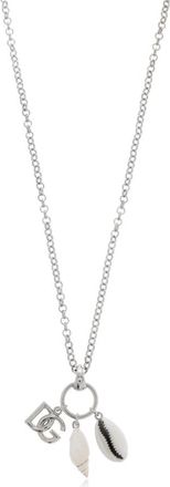 Dolce & Gabbana Ketting met hangers - Dames - Kettingen - Grijs - ONE Size - Leer - Accessoires